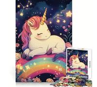 Rompecabezas Unicornio sobre Arcoíris de 1000 Piezas para Adolescentes Ideal para Relajarse, divertirse y Disfrutar del Tiempo Libre Regalo de Temporada con Sistema de Encaje Firme (50x75cm)