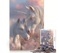 Rompecabezas Unicornios en un Prado Pastel 1000 Piezas Ejercicio de lógica Relajación Bordes limpios Regalo Festivo (50x75cm)