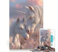 Rompecabezas Unicornios en un Prado Pastel,1000 Piezas,Juguete Creativo,componentes Resistentes y de fácil Limpieza,Ideal para Llevar de Viaje,Juego Mental,Regalo (38x52cm)