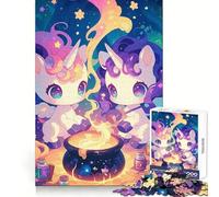 Rompecabezas Unicornios Preparando Poción 1000 Piezas para Adolescentes Habilidades Cognitivas Diversión Sin Estrés Corte Exacto (38x52cm)