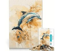 Rompecabezas únicos con diseño de Delfines,1000 Piezas,Juguete para desarrollar la Capacidad cognitiva,Superficie Lisa y sin Rebabas,Actividad Relajante para Grupos en Interiores (50x75cm)