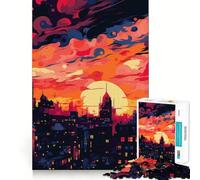 Rompecabezas Urban Sunset 1000 Recall Fun Play Tecnología Avanzada de Corte láser Juguete de Entretenimiento para Interiores (38x52cm)