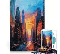 Rompecabezas Urban Sunset Art de 1000 Piezas,Juguete Creativo para desarrollar la Creatividad,componentes Resistentes y de Corte Limpio,Ideal para Viajar, ejercitar la Mente
