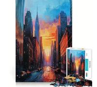Rompecabezas Urban Sunset Art para Adultos,1000 Piezas,Juego para estimular la Mente,tamaño Uniforme,Piezas precisas,Ideal para Viajar, ejercitar la Mente (38x26cm)