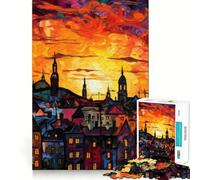 Rompecabezas Urban Sunset de 1000 Piezas Juguete Creativo para desarrollar Habilidades Sistema de Cierre Seguro Sin Piezas Sueltas Actividad para Fortalecer los Lazos Familiares (38x26cm)