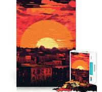 Rompecabezas Urban Sunset de 1000 Piezas,Juguete Creativo para desarrollar la Habilidad,componentes Resistentes y de Corte Limpio,Ideal para Viajar,Juego Mental, (38x52cm)