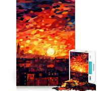 Rompecabezas Urban Sunset de 1000 Piezas,Juguete Creativo para desarrollar la Habilidad,componentes Resistentes y de Corte Limpio,Ideal para Viajar,Juego Mental, (38x52cm)