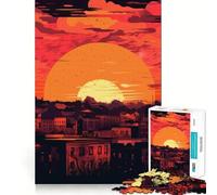 Rompecabezas Urban Sunset de 1000 Piezas para Adolescentes Desarrolla la Mente y la diversión Tamaño Uniforme Piezas precisas Actividad Relajante para Grupos en Interiores (50x75cm)