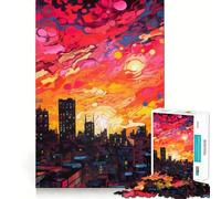 Rompecabezas Urban Sunset para Adultos,1000 Piezas,Juego de Memoria,Ajuste Firme,Montaje Seguro,Juego de construcción de Conexiones significativas (38x52cm)