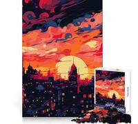 Rompecabezas Urban Sunset para Adultos de 1000 Piezas Concentración Mental Momentos de Relax placenteros Ajuste Sorpresa Festiva (38x52cm)