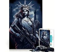 Rompecabezas USA Freedom Rifle Gun 1000 Juego de Memoria Mental de Alta precisión para Cortar,Manualidades interactivas,desafío Cerebral para el hogar (38x52cm)