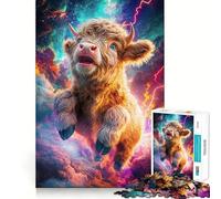 Rompecabezas Vaca Espacial para Adolescentes, 1000 Piezas, Juguete Mental, Escapada de la Calma, Bordes Precisos, Regalo Increíble (38x26cm)