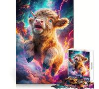Rompecabezas Vaca Espacial para Adolescentes, 1000 Piezas, Juguete Mental, Escapada de la Calma, Bordes Precisos, Regalo Increíble (38x26cm)
