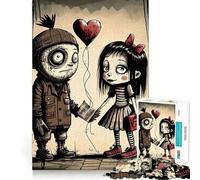 Rompecabezas Valentine Doodle I de 1000 Piezas Diversión para ejercitar la Mente Componentes Resistentes y de Corte Limpio Un Entretenimiento cautivador para Disfrutar en casa (38x26cm)