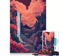 Rompecabezas Valle de Ruinas con Cascada para Adultos 1000 Piezas Juego para Estimular la Mente Tamaño Uniforme Piezas Precisas Ideal para Viajes Regalo para el Cerebro (38x26cm)