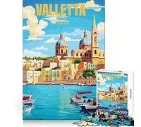 Rompecabezas Valletta Malta de 1000 Piezas para Adolescentes Entrenamiento Inteligente, Ocio Tranquilo, Corte Impecable, Regalo Encantador (38x26cm)