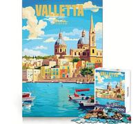 Rompecabezas Valletta Malta para Adultos, 1000 Piezas, práctica de lógica, Escape Tranquilo, Bordes limpios, Navidad (50x75cm)