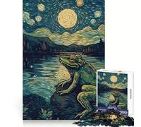 Rompecabezas Van Gogh Cottagecore Frog de 1000 Piezas para Adultos para Mentes ágiles Fácil de Usar Ajuste Firme Regalo Festivo (38x52cm)
