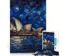 Rompecabezas Van Gogh de la Ópera de Sídney, 1000 Piezas, para Adolescentes, Juguete de lógica Resistente, Actividad en casa, Borde Transparente, Regalo preciado 50x75cm