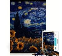 Rompecabezas Vangogh Girasol de 1000 Piezas para Adolescentes Juego Que estimula el Cerebro Encaja Perfectamente sin Huecos Actividad Relajante para Grupos en Interiores (38x26cm)
