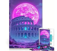 Rompecabezas Vaporwave Colosseum de 1000 Piezas para Adolescentes,Juego para estimular la Mente,Montaje Firme y Seguro,Actividad Divertida para Toda la Familia (38x26cm)