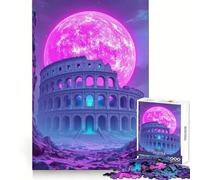 Rompecabezas Vaporwave Colosseum para Adolescentes, 1000 Piezas, Mejora la Memoria, distracción Suave, Corte láser, Regalo Original (38x26cm)
