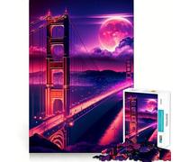 Rompecabezas Vaporwave de San Francisco de 1000 Piezas para Adolescentes, Pure Logic Toy Gentle Relax Clean Cut Fine Art Piece (38x26cm)