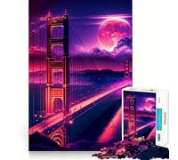 Rompecabezas Vaporwave de San Francisco de 1000 Piezas para Adultos Mejora la Memoria Diversión Relajante Corte de Primera Calidad Regalo Memorable (50x75cm)