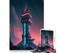 Rompecabezas Vaporwave Lighthouse de 1000 Piezas para Adolescentes: fortalecimiento de la Memoria, Descanso, Escape, Corte Fino, Sorpresa Festiva (50x75cm)