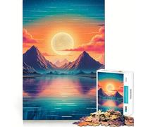 Rompecabezas Vaporwave Sunset de 1000 Piezas para Adolescentes Diversión,tamaño Uniforme,Piezas precisas Actividad Relajante para Grupos en Interiores (50x75cm)