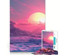 Rompecabezas Vaporwave Sunset de 1000 Piezas para Adolescentes,Juego de concentración Mental,Corte de precisión,Bordes Suaves,Ideal para Rellenar Calcetines navideños (50x75cm)