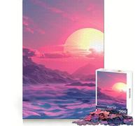 Rompecabezas Vaporwave Sunset de 1000 Piezas para Adultos Mente ágil, fácil de Disfrutar Ajuste Firme Regalo Festivo (38x52cm)