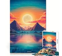 Rompecabezas Vaporwave Sunset para Adultos de 1000 Piezas Desarrolla la Capacidad analítica, estimula la Mente y Ayuda a armar Objetos Regalo Ideal para Navidad (38x52cm)