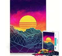 Rompecabezas Vaporwave Sunset Rocks para Adultos,1000 Piezas,Juego Think Boost,Estructura de Encaje precisa,fácil de Aprender,diversión para Toda la Familia (50x75cm)