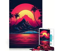 Rompecabezas Vaporwave Vibes para Adultos,1000 Piezas,Juego para ejercitar la Mente,Corte de precisión,Bordes Suaves,desafío Divertido para Pasar el Tiempo (38x26cm)