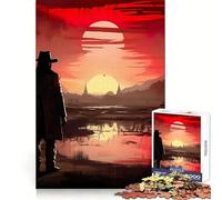 Rompecabezas Vaquero Rojo en el Desierto para Adultos, 1000 Piezas, para Mejorar la Memoria, aliviar el estrés, diseño para armar, Regalo Memorable (50x75cm)
