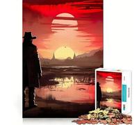 Rompecabezas Vaquero Rojo en el Desierto para Adultos, 1000 Piezas, para Mejorar la Memoria, aliviar el estrés, diseño para armar, Regalo Memorable (50x75cm)