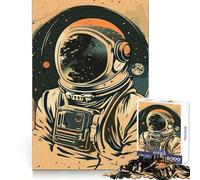 Rompecabezas Vectorial de 1000 Piezas con diseño de Astronauta para Adolescentes: fortalecimiento Cerebral, Escape pacífico, Encaje Firme, Feliz Navidad (38x26cm)