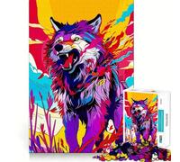 Rompecabezas Vectorial de Lobo,1000 Piezas,Juego de Habilidad Mental,Corte láser, Tiempo Tranquilo,Ejercicio Mental en casa (38x52cm)