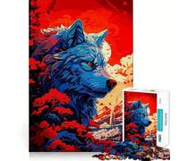Rompecabezas Vectorial de Lobo,1000 Piezas,Juego Que estimula el Cerebro,Ajuste Espacios,Entretenimiento Acogedor para Interiores para Todos (38x26cm)