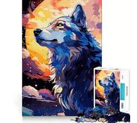 Rompecabezas Vectorial de Lobo para Adultos,1000 Piezas,Juego de Habilidad y Pensamiento,Troquelado de Alta precisión,desafío entretenido para el Tiempo Libre (50x75cm)