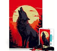 Rompecabezas Vectorial de Lobo para Adultos,1000 Piezas,Juego para estimular la Mente,Piezas de Ajuste preciso y sin Costuras,Actividad Relajante para Grupos en Interiores (38x26cm)