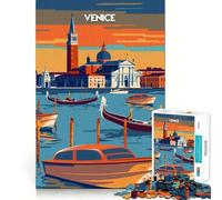 Rompecabezas Venecia al Atardecer para Adultos,1000 Piezas,Juego de Memoria,componentes Resistentes y de Corte Limpio, aliviar el estrés (50x75cm)