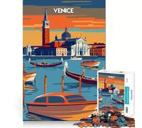 Rompecabezas Venecia al Atardecer para Adultos,1000 Piezas,Juego Think Boost,Estructura de Encaje precisa,fácil de Aprender,diversión para Toda la Familia (38x26cm)