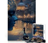 Rompecabezas Venecia Dreamscape con Figura enmascarada para Adolescentes, 1000 Piezas, diversión Intelectual, Entretenimiento Relajante, Corte Fino, Regalo de Invierno (38x52cm)