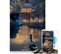 Rompecabezas Venecia Dreamscape con Figura enmascarada para Adolescentes,1000 Piezas,Juego para estimular la Mente,Montaje Firme y Seguro,Actividad para Fortalecer los Lazos Familiares (50x75cm)