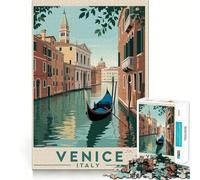 Rompecabezas Venecia Italia Travel Cityscape para Adultos,1000 Piezas,Juego de Memoria Cerebral,Cortado con láser para un Ajuste Perfecto, aliviar el estrés (38x26cm)