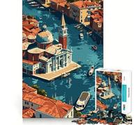 Rompecabezas Venecia Vista Desde Arriba,1000 Piezas,Juego cognitivo Divertido,Troquelado de Alta precisión, aliviar el estrés (38x26cm)