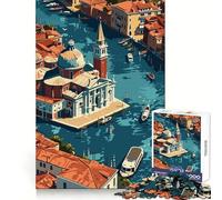 Rompecabezas Venecia Vista Desde Arriba para Adultos, 1000 Piezas, Ejercicio Mental, Entretenimiento placentero, Corte preciso, Regalo de cumpleaños (38x26cm)