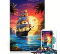 Rompecabezas Viaje al Atardecer para Adolescentes, 1000 Piezas, para desarrollar la Memoria, Tiempo Libre, Bordes limpios, un Regalo Encantador 38x52cm